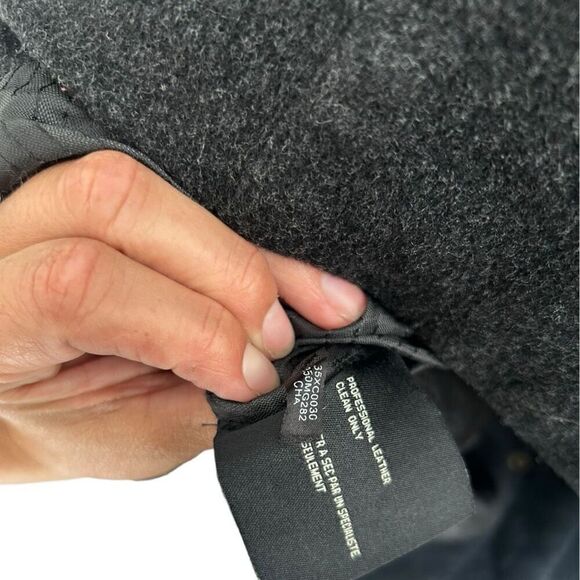 Cole Haan Gray Full Zip Wool Cashmere Winter Coat Size 6 Ribbed Neckline Warm - Picture 7 of 12